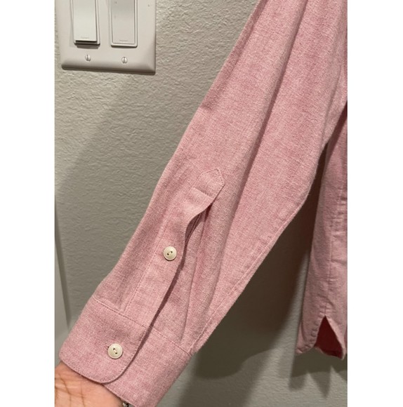 MADEWELL Ex-Boyfriend Button Back Pink Flannel Shirt - Picture 6 of 7